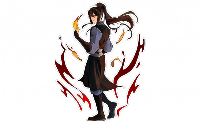 Обои картинки фото аниме, mo dao zu shi, сюэ, ян, талисман, огонь