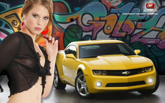 Обои картинки фото chevrolet, camaro, автомобили, авто, девушками
