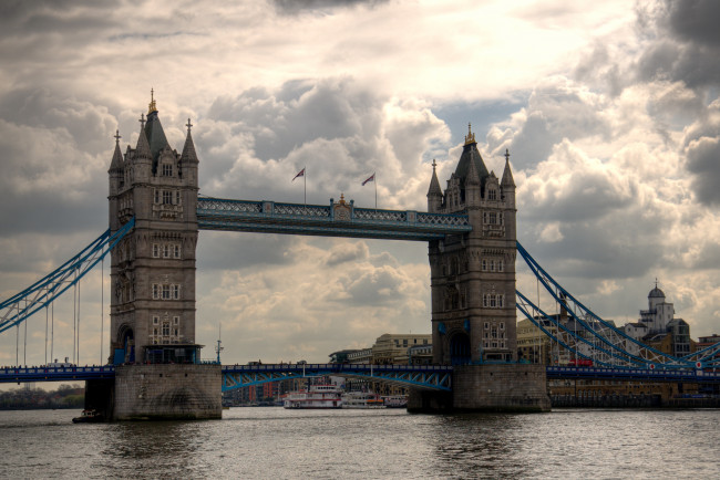 Обои картинки фото города, лондон, великобритания, мост, англия, темза, hdr