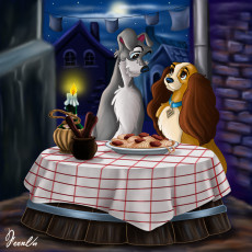 Картинка мультфильмы lady and the tramp собаки