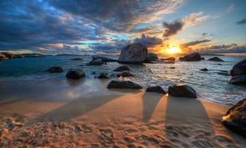 Картинка british virgin islands природа восходы закаты закат побережье камни карибское море британские виргинские острова caribbean