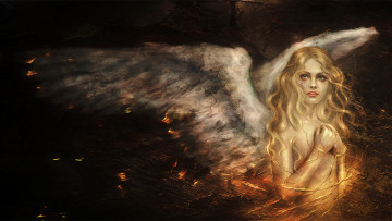 Картинка фэнтези ангелы крылья