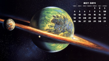 обоя календари, рисованные,  векторная графика, планета