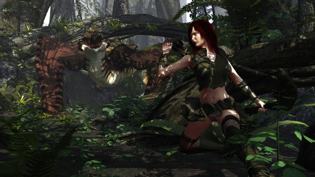 Обои картинки фото 3д графика, fantasy , фантазия, дракон, лес, девушка