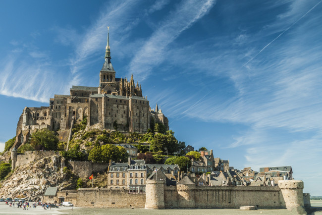 Обои картинки фото mont saint michel, города, замки франции, замок, остров