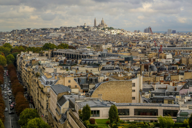 Обои картинки фото paris, города, париж , франция, панорама, ночь