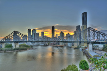 обоя story bridge brisbane, города, брисбен , австралия, река, мост