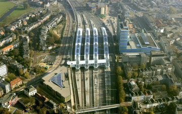 Картинка города -+пейзажи с высоты птичьего полета железнодорожный вокзал европа транспортный узел