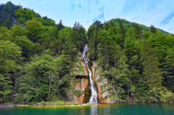 Картинка konigssee+waterfall bavaria природа водопады konigssee waterfall