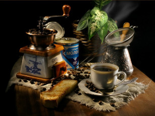 Картинка александр слоик кофе молоком еда натюрморт