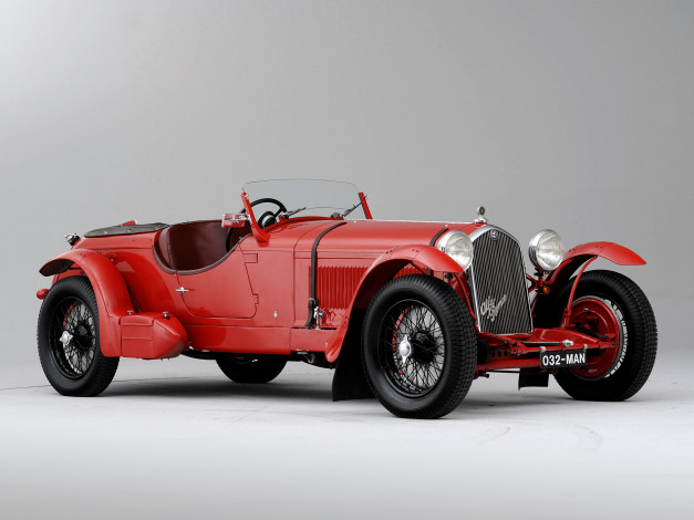 Обои картинки фото автомобили, классика, alfa, romeo, 8c, 2300, le, mans, красный, 1931-34