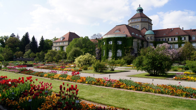 Обои картинки фото мюнхен, ботанический, сад, города, здания, дома, германия