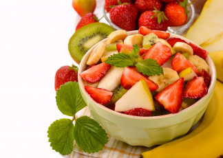 обоя еда, мороженое,  десерты, фрукты, ягоды, десерт, фруктовый, салат