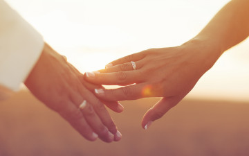 Картинка разное руки кольцо молодожены новобрачные муж и жена прикосновение нежность день солнце парень девушка