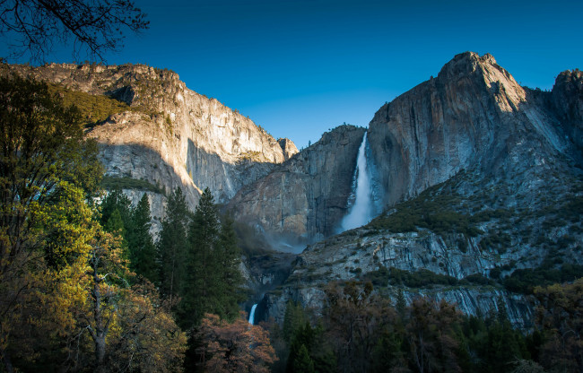 Обои картинки фото природа, водопады, водопад, обрыв, скалы, горы