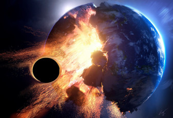Картинка космос Черные+дыры взрыв планета