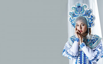 Картинка девушки sasha+grey+ marina+ann+hantzis шторы кокошник платье костюм шатенка