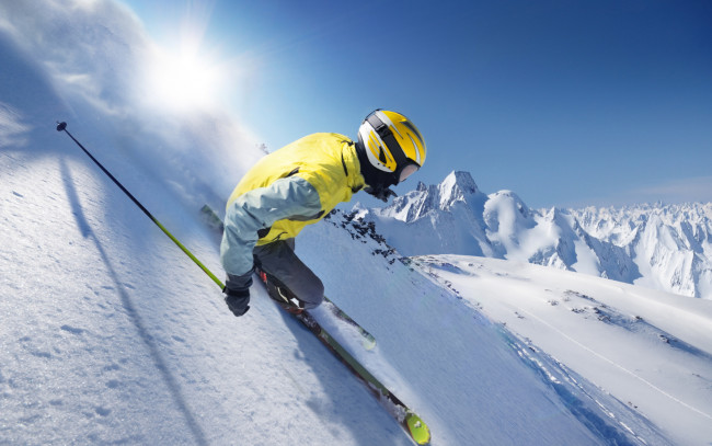Обои картинки фото спорт, лыжный спорт, горы, снег