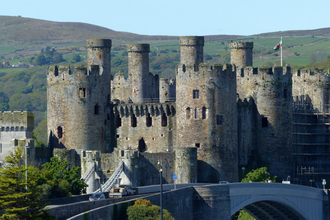 Обои картинки фото conwy castle, north wales, города, замки англии, conwy, castle, north, wales