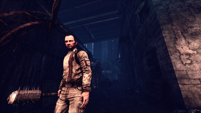 Обои картинки фото видео игры, afterfall,  insanity, человек, оружие, коридор