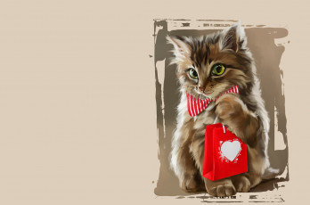 Картинка рисованное животные +коты арт детская котёнок подарок кошка