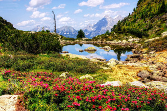 Картинка природа пейзажи горы камни озеро
