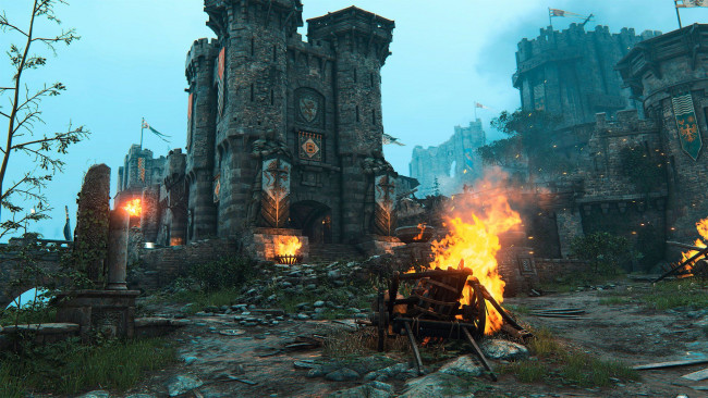 Обои картинки фото видео игры, for honor, огонь, замок, крепость