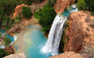 Картинка havasu+waterfalls arizona usa природа водопады havasu waterfalls