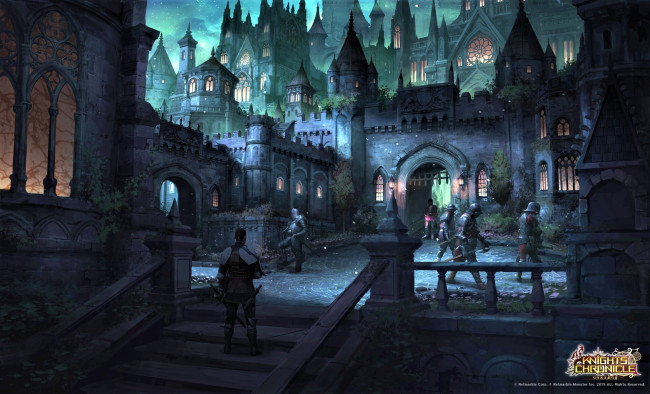 Обои картинки фото видео игры, knights chronicle, замок, город, рыцари