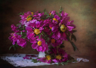 Картинка цветы пионы древовидные розовые букет