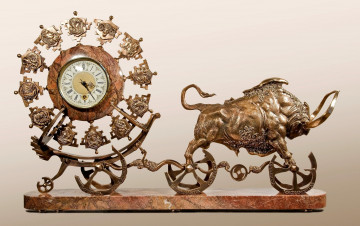 Картинка разное Часы часовые механизмы знаки зодиака антиквариат бык