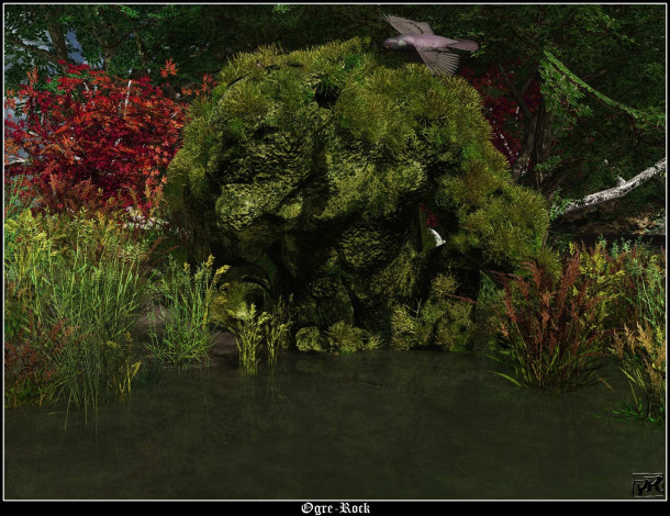 Обои картинки фото 3д, графика, nature, landscape, природа, деревья, трава, вода
