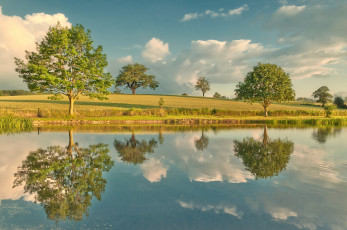 Картинка природа реки озера небо отражение река деревья