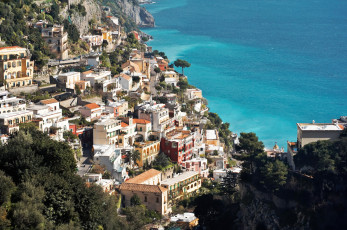 Картинка амальфи италия города амальфийское лигурийское побережье море скала дома