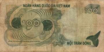 Картинка разное золото купюры монеты донг банкнота деньги вьетнам