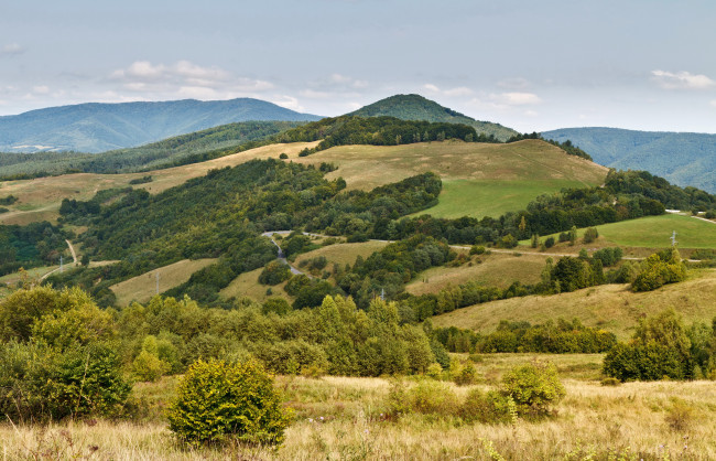 Обои картинки фото словакия, природа, пейзажи, горы, лес, поля