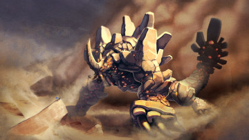 Картинка фэнтези существа монстр чудовище пустыня пески воин