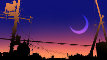 Картинка аниме bakemonogatari луна