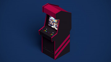 Картинка рисованное минимализм джойстик драка игровой автомат кнопки экран файтинг