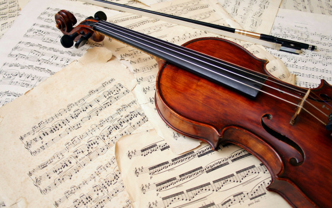 Обои картинки фото музыка, -музыкальные инструменты, ноты, скрипка