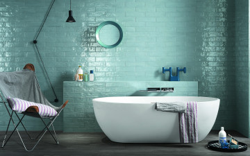 Картинка интерьер ванная+и+туалетная+комнаты зеркало ванна лампа