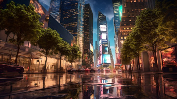 Картинка рисованное города нейросети графика нейроарт ai art нейронные сети рисунки нейро искусство нью-йорк