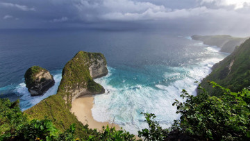 Картинка kelingking+beach nusa+penida indonesia природа побережье kelingking beach nusa penida