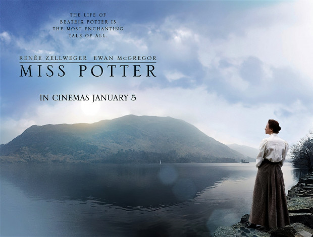 Обои картинки фото кино фильмы, miss potter, женщина, гора, озеро