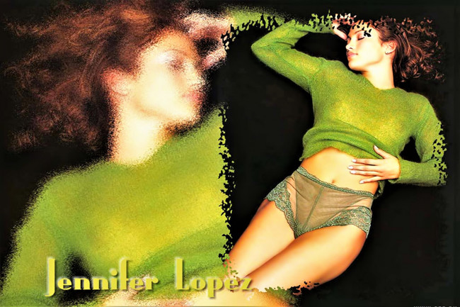 Обои картинки фото девушки, jennifer lopez, актриса, певица, шатенка, свитер, белье
