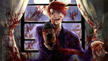Картинка аниме umineko+no+naku+koro+ni пятна кровь пистолет когда плачут чайки battler ushiromiya umineko no naku koro ni