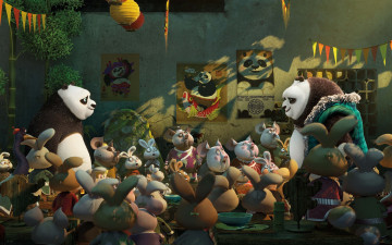 обоя kung fu panda 3, мультфильмы, панда