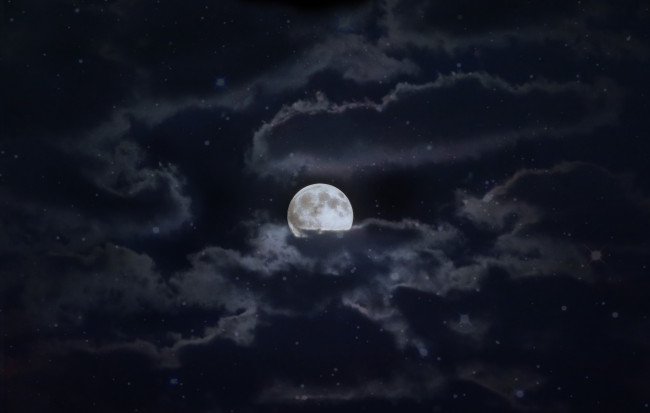 Обои картинки фото разное, компьютерный дизайн, ночь, облака, луна