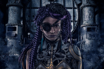 Картинка разное cosplay+ косплей steampunk стиль волосы лицо девушка фон стимпанк