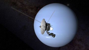 Картинка космос космические+корабли +космические+станции вояджер планета нептун звезды
